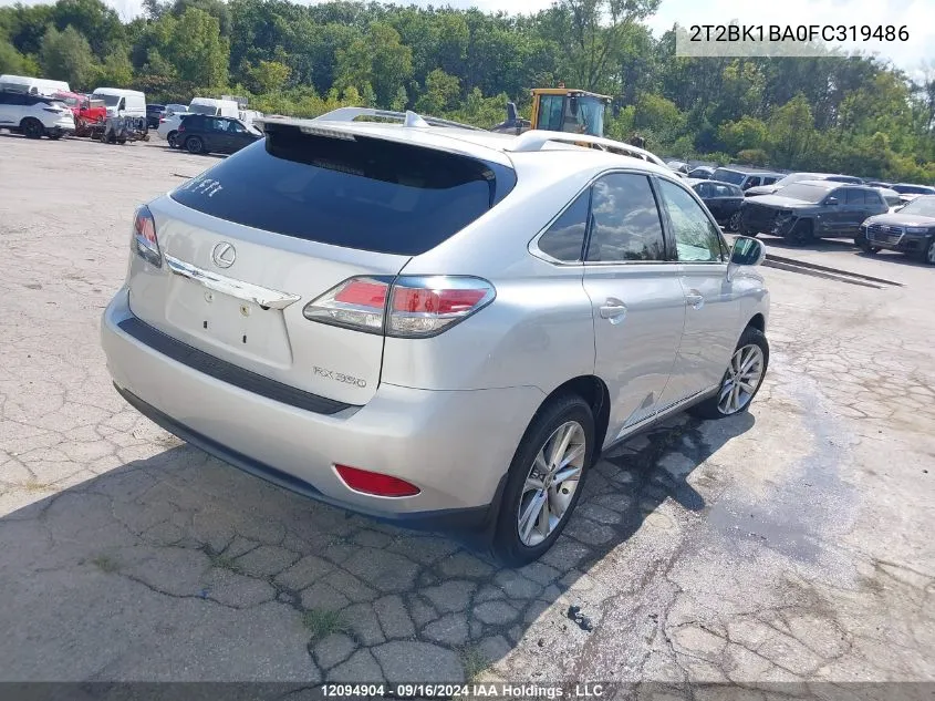 2015 Lexus Rx 350/Base/F Sport VIN: 2T2BK1BA0FC319486 Lot: 12094904