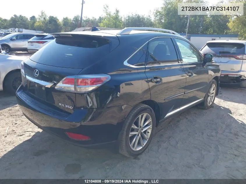 2015 Lexus Rx 350/Base/F Sport VIN: 2T2BK1BA7FC314107 Lot: 12104808