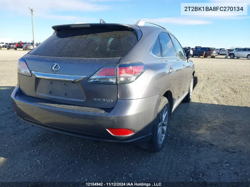 2015 Lexus Rx 350/Base/F Sport VIN: 2T2BK1BA8FC270134 Lot: 12154942