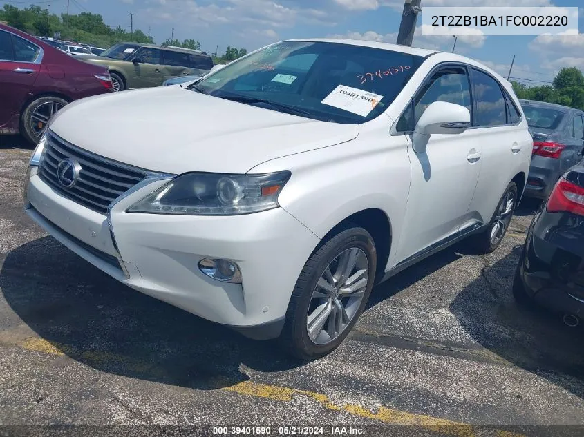 2015 Lexus Rx 450H VIN: 2T2ZB1BA1FC002220 Lot: 39401590