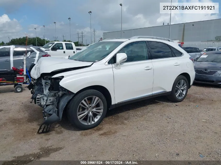 2015 Lexus Rx 350 VIN: 2T2ZK1BAXFC191921 Lot: 39661824