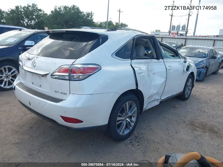 2T2ZK1BA3FC174958 2015 Lexus Rx 350