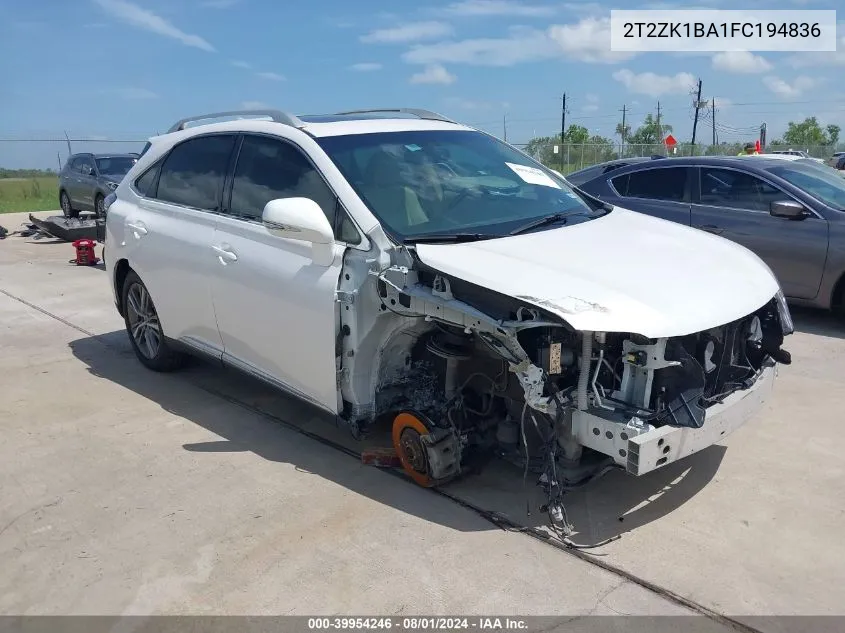 2015 Lexus Rx 350 VIN: 2T2ZK1BA1FC194836 Lot: 39954246