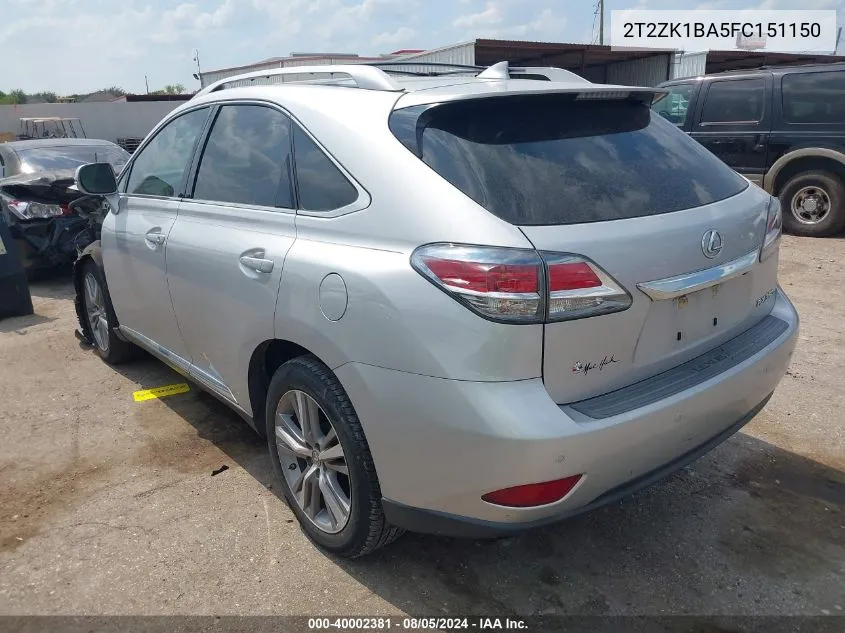 2T2ZK1BA5FC151150 2015 Lexus Rx 350