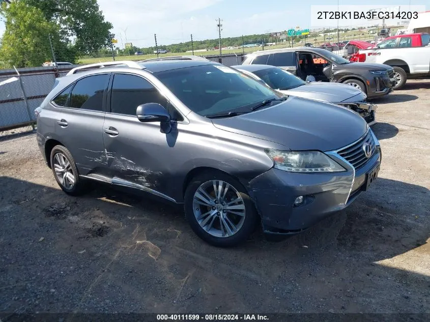 2015 Lexus Rx 350 VIN: 2T2BK1BA3FC314203 Lot: 40111599