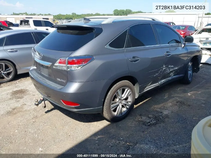 2015 Lexus Rx 350 VIN: 2T2BK1BA3FC314203 Lot: 40111599