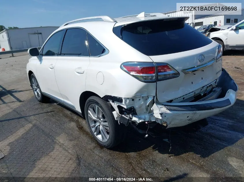 2015 Lexus Rx 350 VIN: 2T2ZK1BA0FC169698 Lot: 40117454