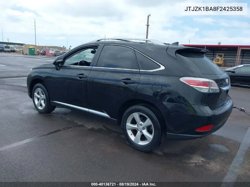 2015 Lexus Rx 350 VIN: JTJZK1BA8F2425358 Lot: 40136721