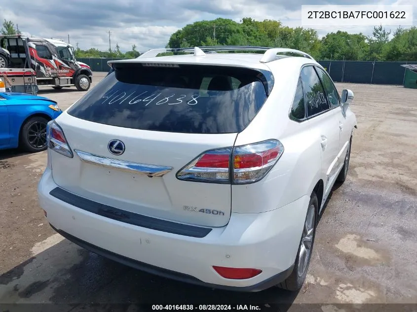 2015 Lexus Rx 450H VIN: 2T2BC1BA7FC001622 Lot: 40164838