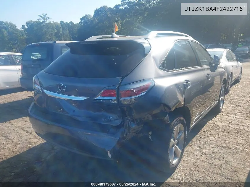 2015 Lexus Rx 350 VIN: JTJZK1BA4F2422716 Lot: 40179587