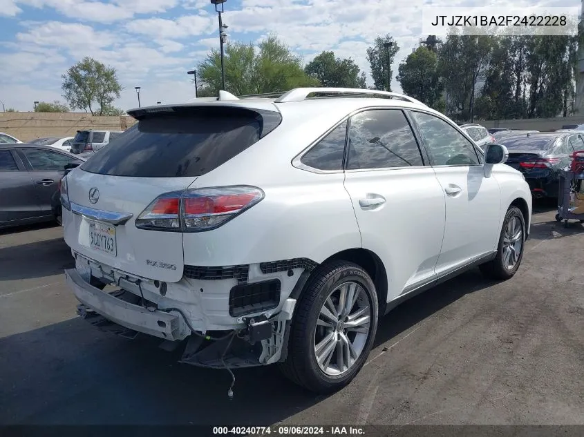 JTJZK1BA2F2422228 2015 Lexus Rx 350