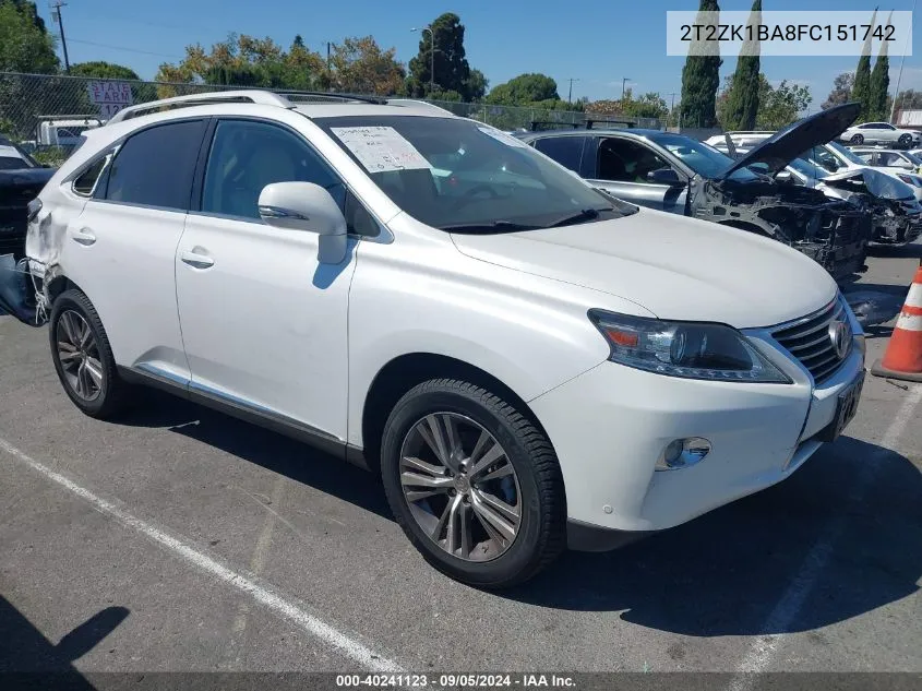 2015 Lexus Rx 350 350 VIN: 2T2ZK1BA8FC151742 Lot: 40241123