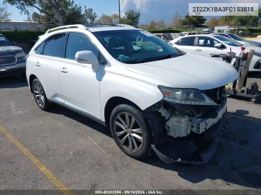 2015 Lexus Rx 350 VIN: 2T2ZK1BA3FC153818 Lot: 40303394