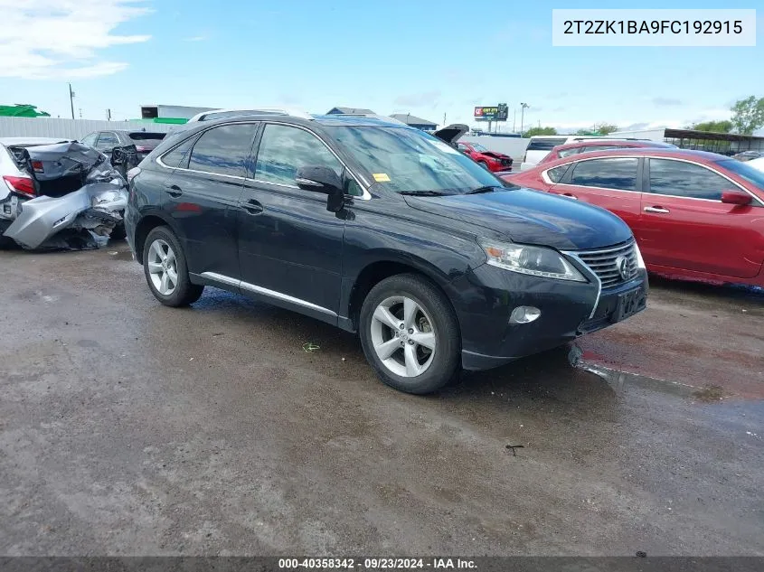 2T2ZK1BA9FC192915 2015 Lexus Rx 350