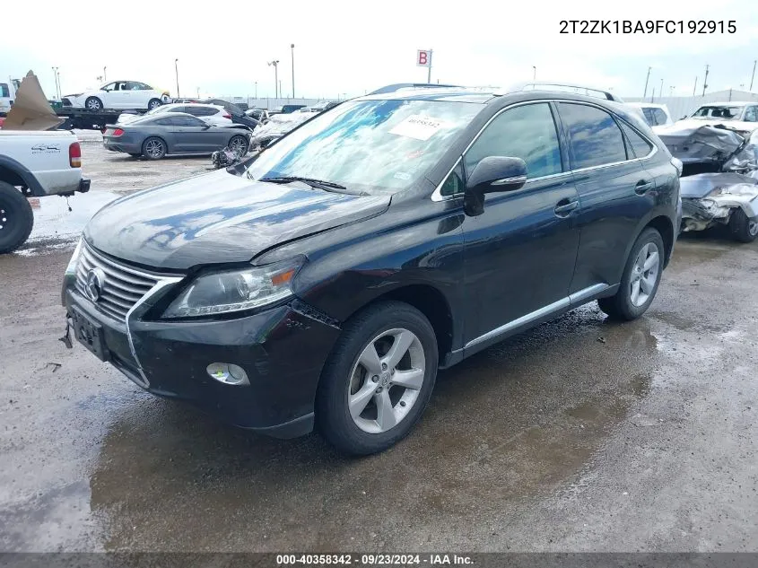 2015 Lexus Rx 350 VIN: 2T2ZK1BA9FC192915 Lot: 40358342