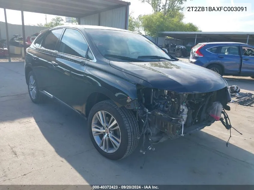 2015 Lexus Rx 450H VIN: 2T2ZB1BAXFC003091 Lot: 40372423