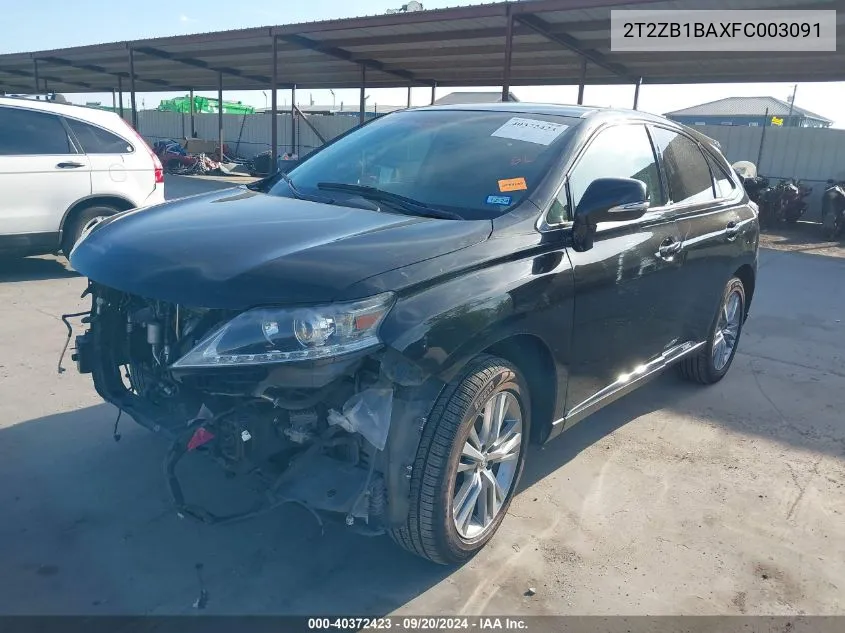 2015 Lexus Rx 450H VIN: 2T2ZB1BAXFC003091 Lot: 40372423