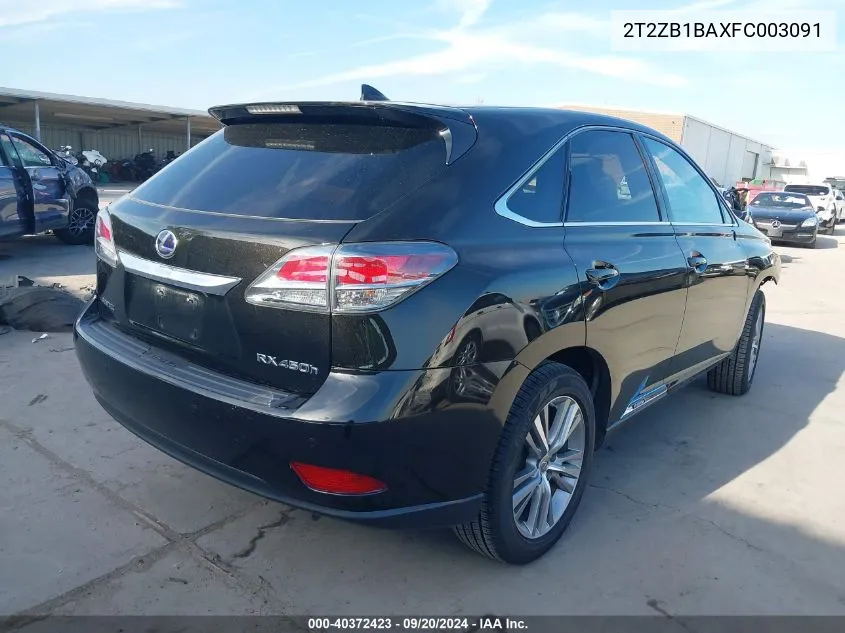 2015 Lexus Rx 450H VIN: 2T2ZB1BAXFC003091 Lot: 40372423