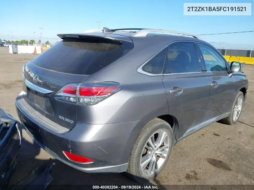 2015 Lexus Rx 350 VIN: 2T2ZK1BA5FC191521 Lot: 40382204