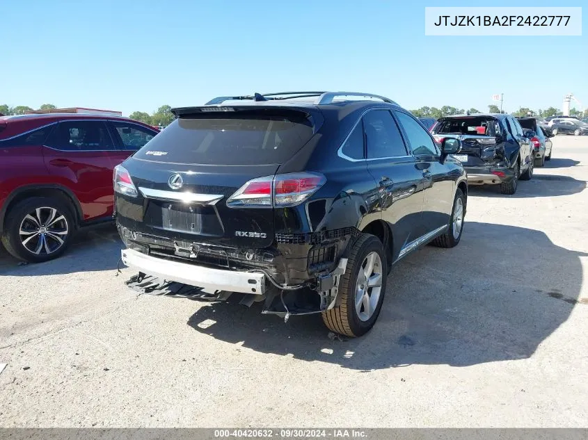 2015 Lexus Rx 350 VIN: JTJZK1BA2F2422777 Lot: 40420632