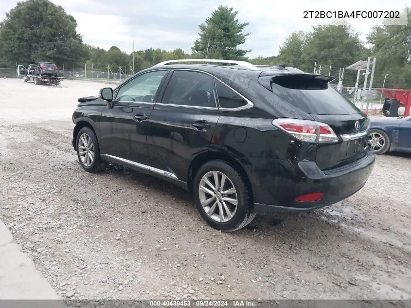 2015 Lexus Rx 450H VIN: 2T2BC1BA4FC007202 Lot: 40430453