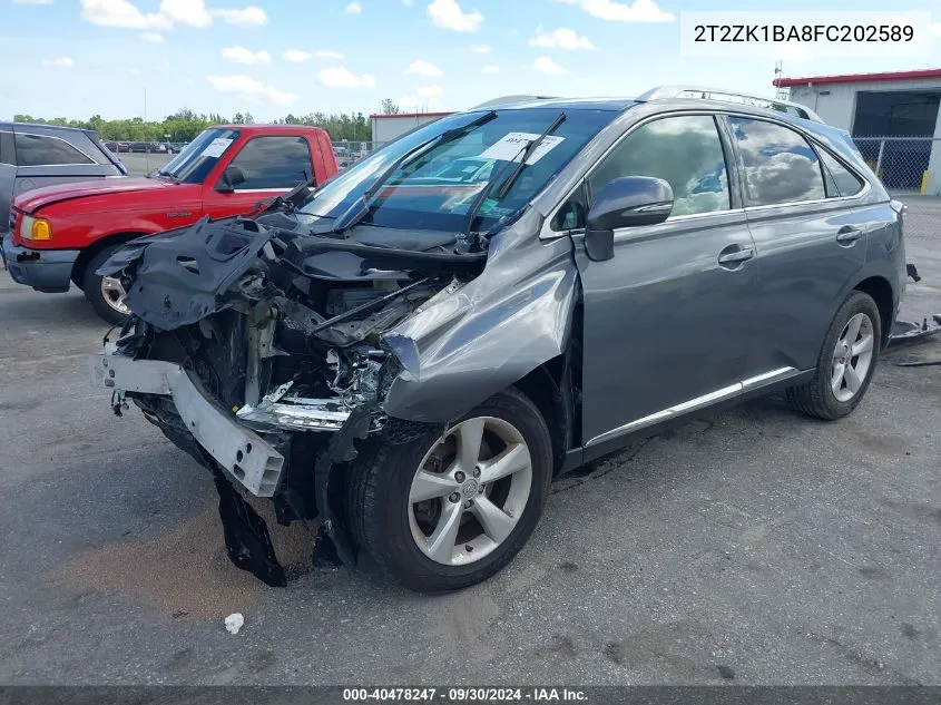 2015 Lexus Rx 350 VIN: 2T2ZK1BA8FC202589 Lot: 40478247