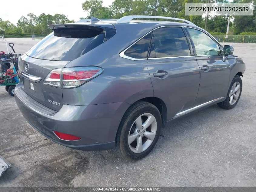 2015 Lexus Rx 350 VIN: 2T2ZK1BA8FC202589 Lot: 40478247