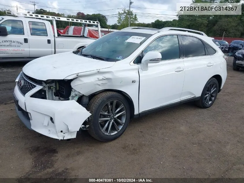 2015 Lexus Rx 350 F Sport VIN: 2T2BK1BA0FC314367 Lot: 40478381