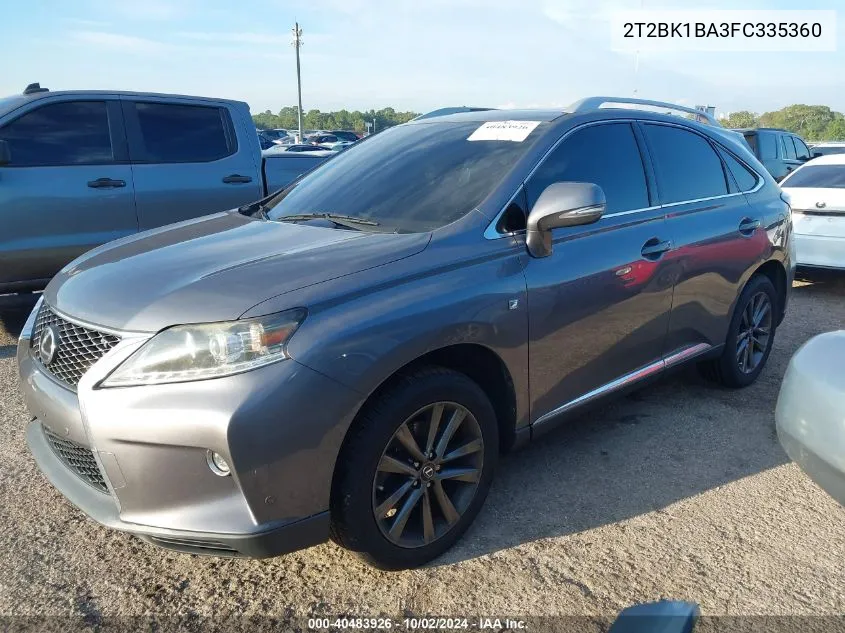 2015 Lexus Rx 350 F Sport VIN: 2T2BK1BA3FC335360 Lot: 40483926