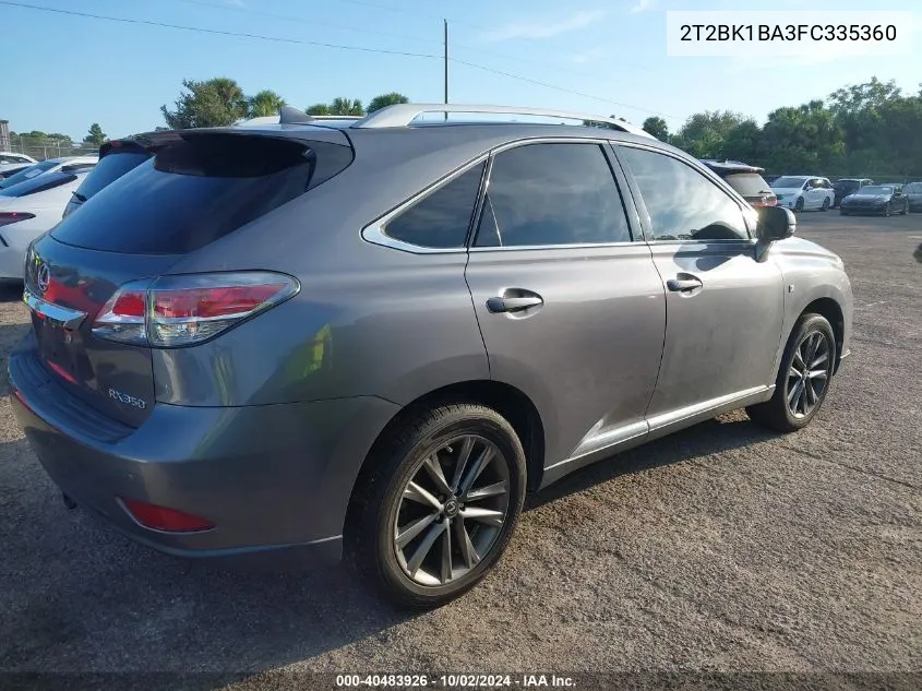 2015 Lexus Rx 350 F Sport VIN: 2T2BK1BA3FC335360 Lot: 40483926