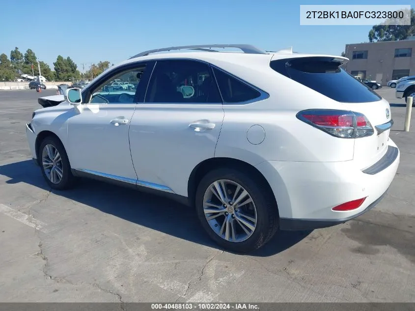 2015 Lexus Rx 350 VIN: 2T2BK1BA0FC323800 Lot: 40488103