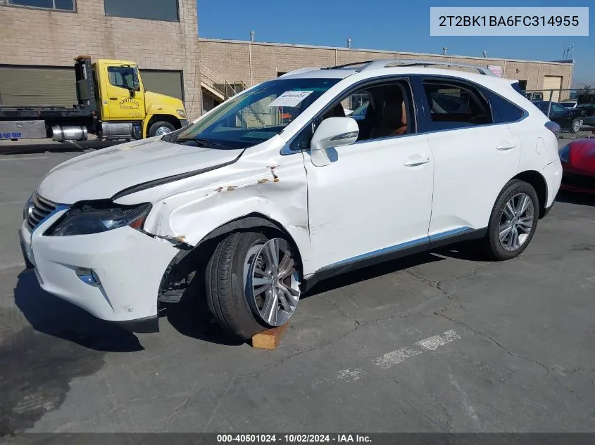 2015 Lexus Rx 350 VIN: 2T2BK1BA6FC314955 Lot: 40501024