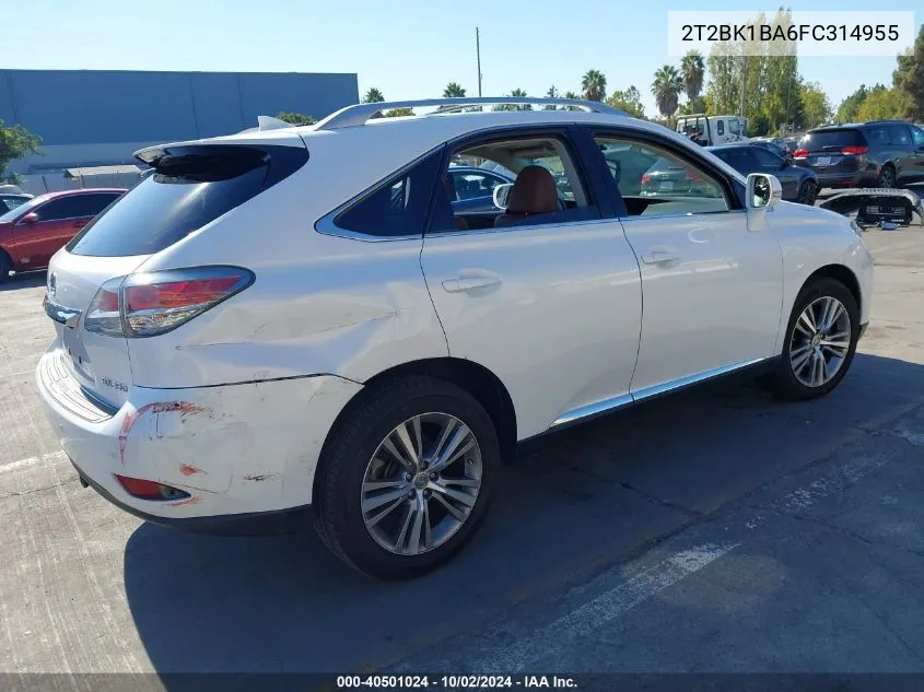 2015 Lexus Rx 350 VIN: 2T2BK1BA6FC314955 Lot: 40501024