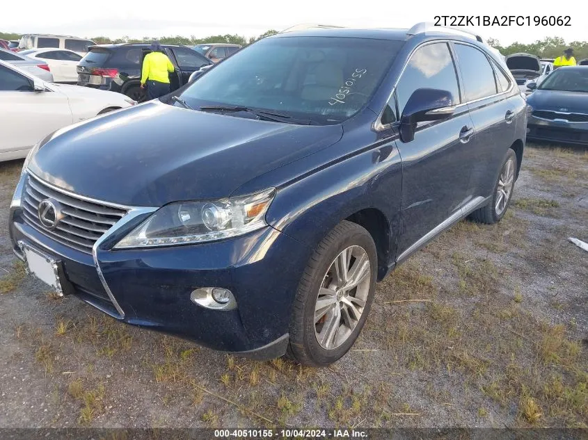 2015 Lexus Rx 350 VIN: 2T2ZK1BA2FC196062 Lot: 40510155