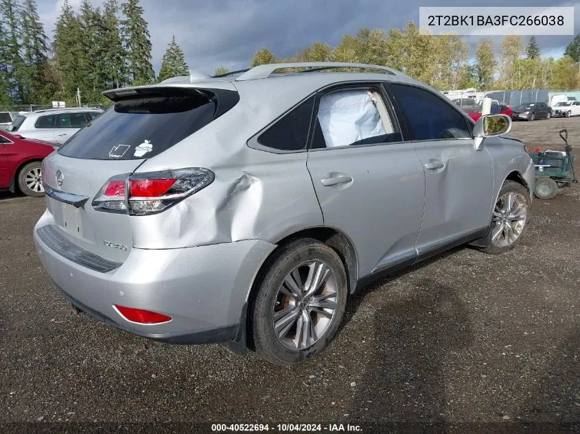 2015 Lexus Rx 350 VIN: 2T2BK1BA3FC266038 Lot: 40522694