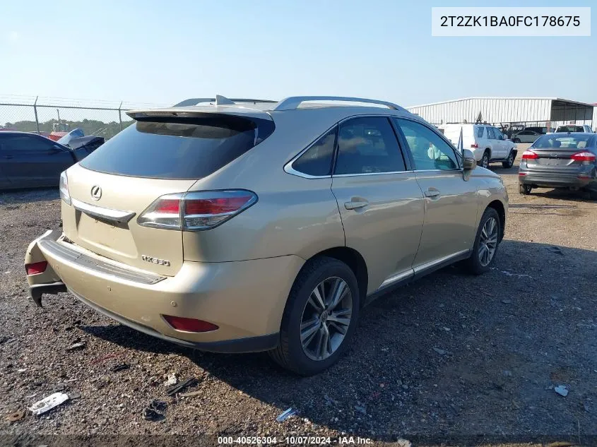 2015 Lexus Rx 350 VIN: 2T2ZK1BA0FC178675 Lot: 40526304