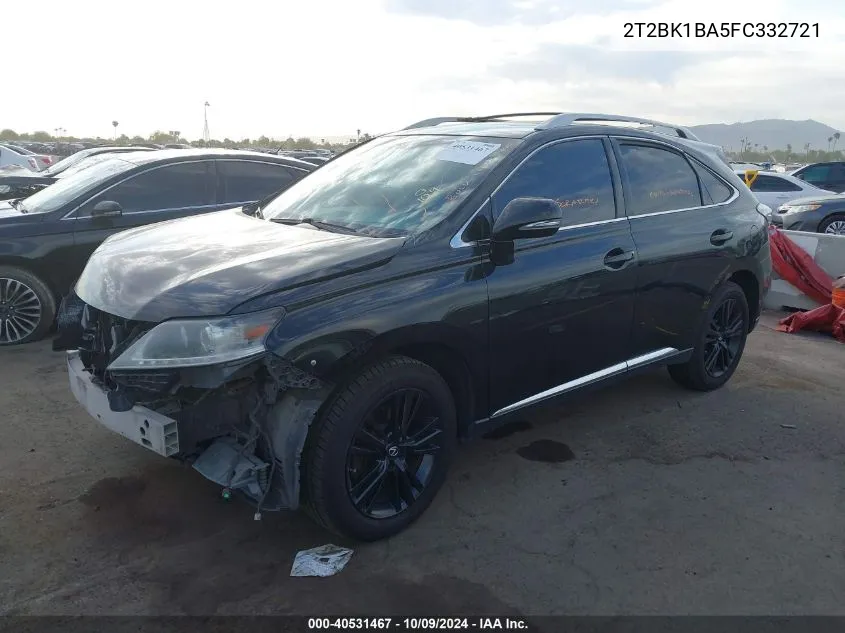 2015 Lexus Rx 350/Base/F Sport VIN: 2T2BK1BA5FC332721 Lot: 40531467