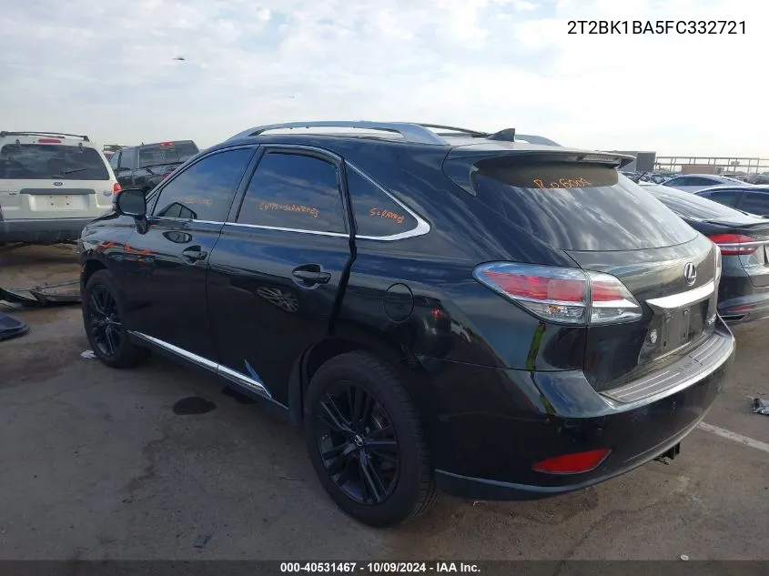 2015 Lexus Rx 350/Base/F Sport VIN: 2T2BK1BA5FC332721 Lot: 40531467