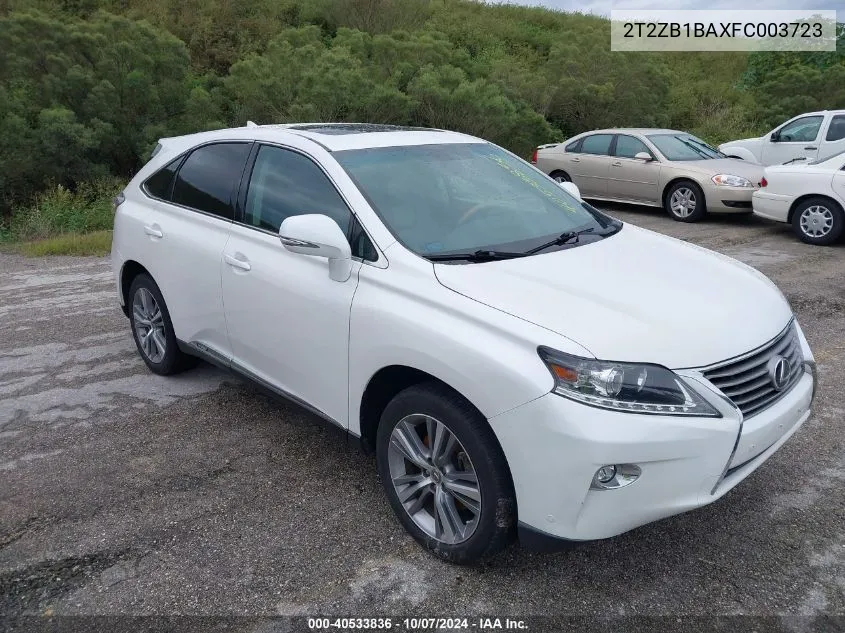 2015 Lexus Rx 450H VIN: 2T2ZB1BAXFC003723 Lot: 40533836