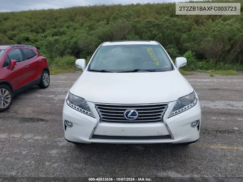 2015 Lexus Rx 450H VIN: 2T2ZB1BAXFC003723 Lot: 40533836