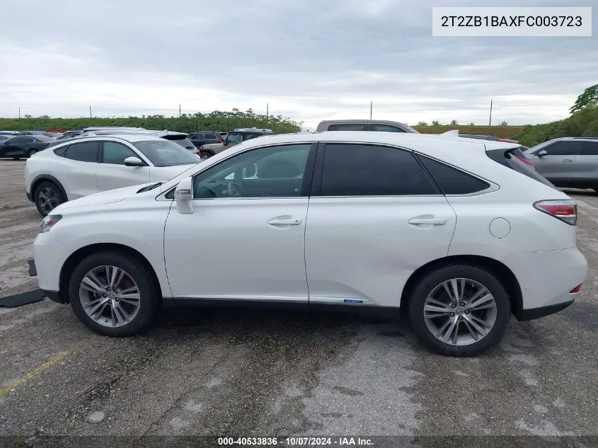 2015 Lexus Rx 450H VIN: 2T2ZB1BAXFC003723 Lot: 40533836