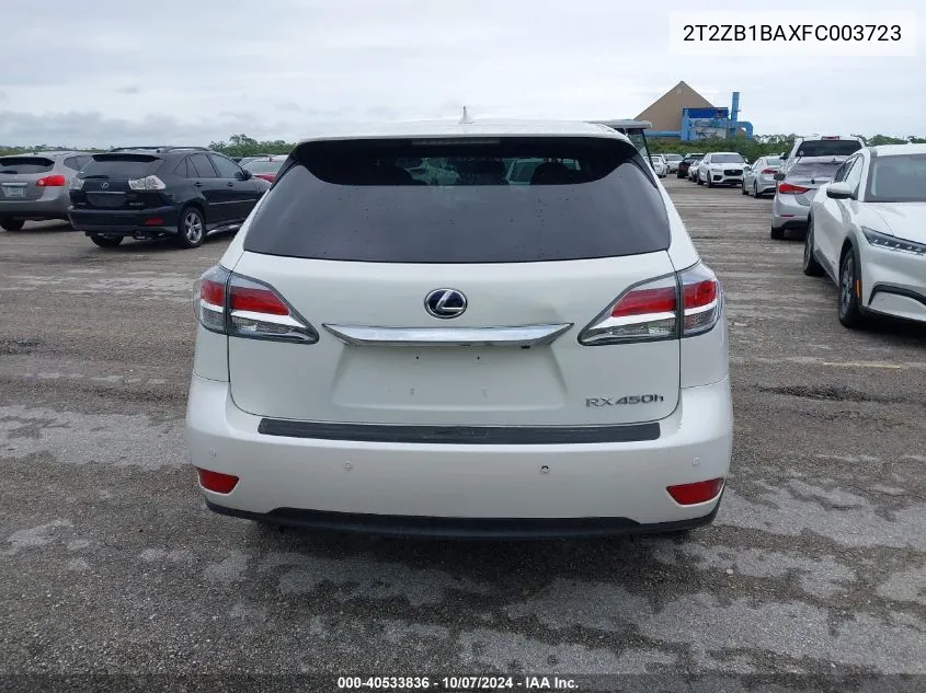 2015 Lexus Rx 450H VIN: 2T2ZB1BAXFC003723 Lot: 40533836