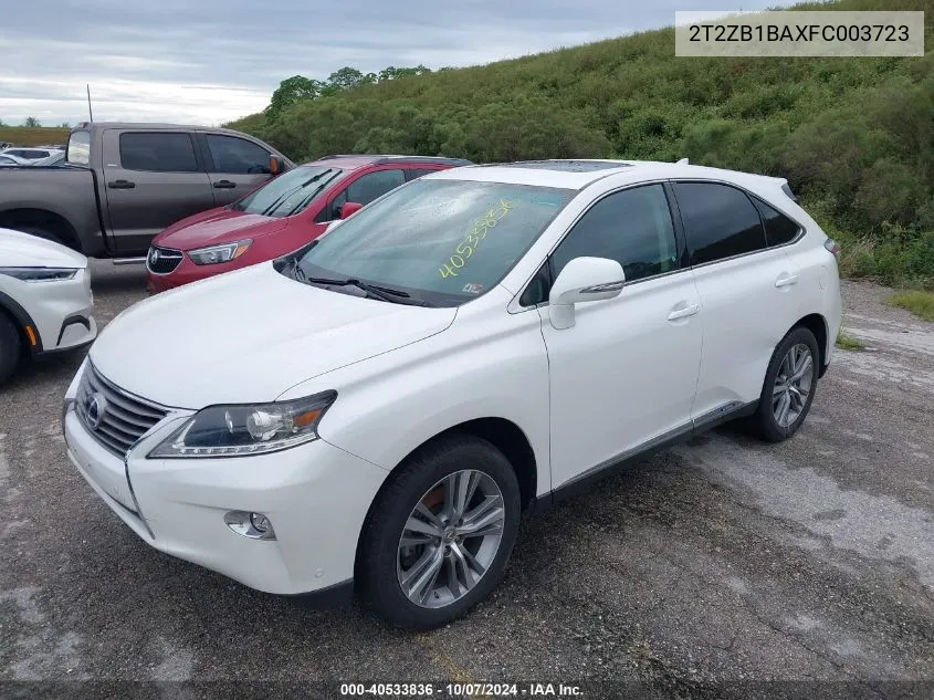 2015 Lexus Rx 450H VIN: 2T2ZB1BAXFC003723 Lot: 40533836