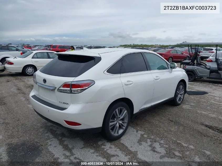 2015 Lexus Rx 450H VIN: 2T2ZB1BAXFC003723 Lot: 40533836