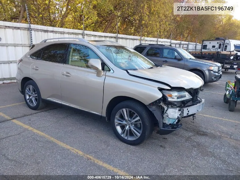 2015 Lexus Rx 350 VIN: 2T2ZK1BA5FC196749 Lot: 40615729