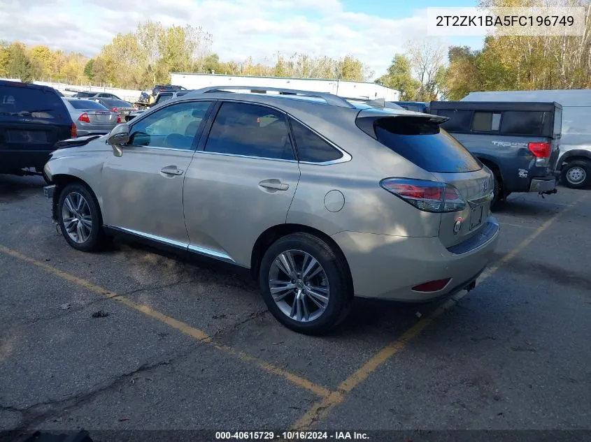 2015 Lexus Rx 350 VIN: 2T2ZK1BA5FC196749 Lot: 40615729