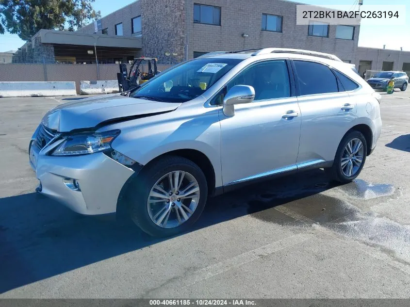 2015 Lexus Rx 350/Base/F Sport VIN: 2T2BK1BA2FC263194 Lot: 40661185