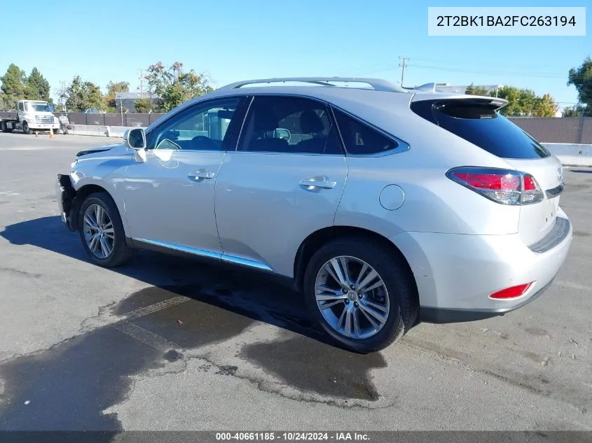 2015 Lexus Rx 350/Base/F Sport VIN: 2T2BK1BA2FC263194 Lot: 40661185