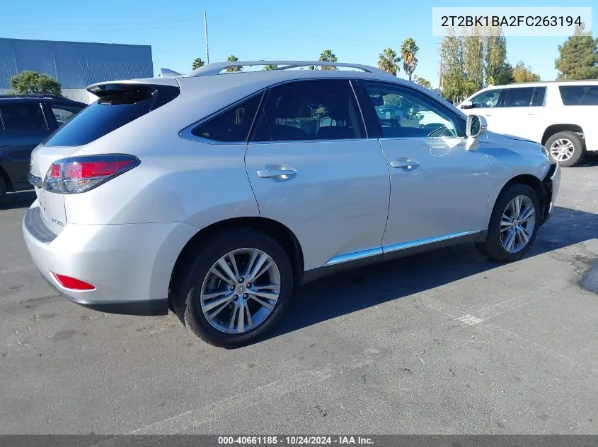 2015 Lexus Rx 350/Base/F Sport VIN: 2T2BK1BA2FC263194 Lot: 40661185