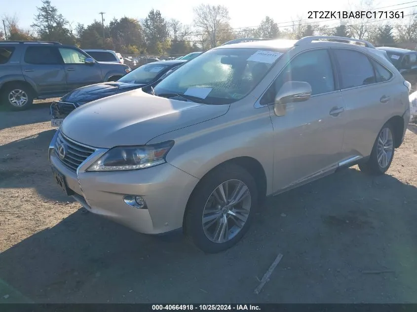 2015 Lexus Rx 350 VIN: 2T2ZK1BA8FC171361 Lot: 40664918